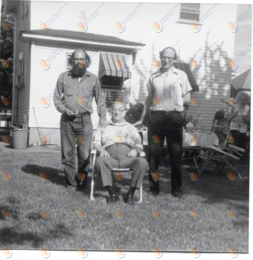 Louis, Allen and Eugene Ginsberg in yard