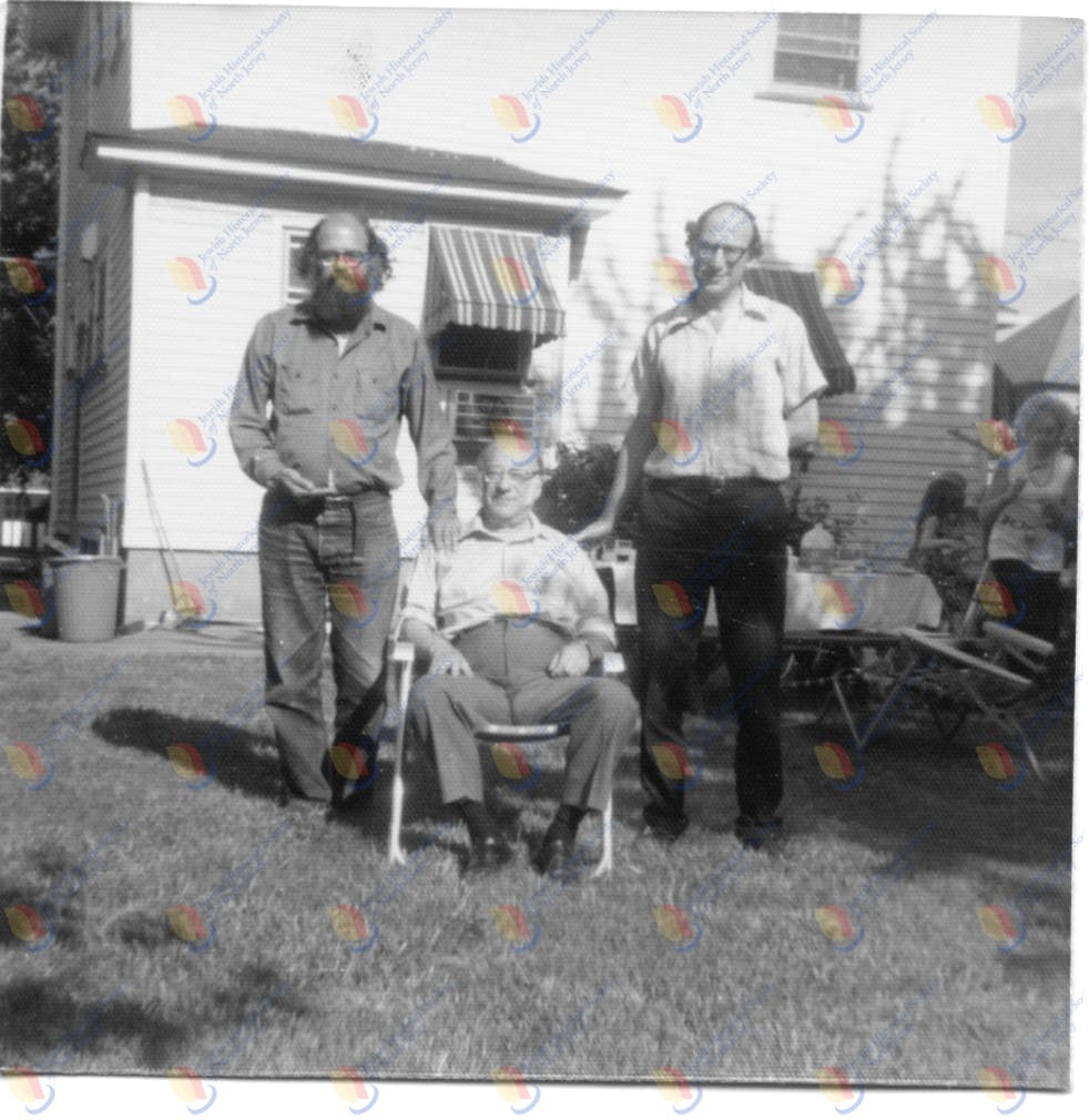Louis, Allen and Eugene Ginsberg in yard
