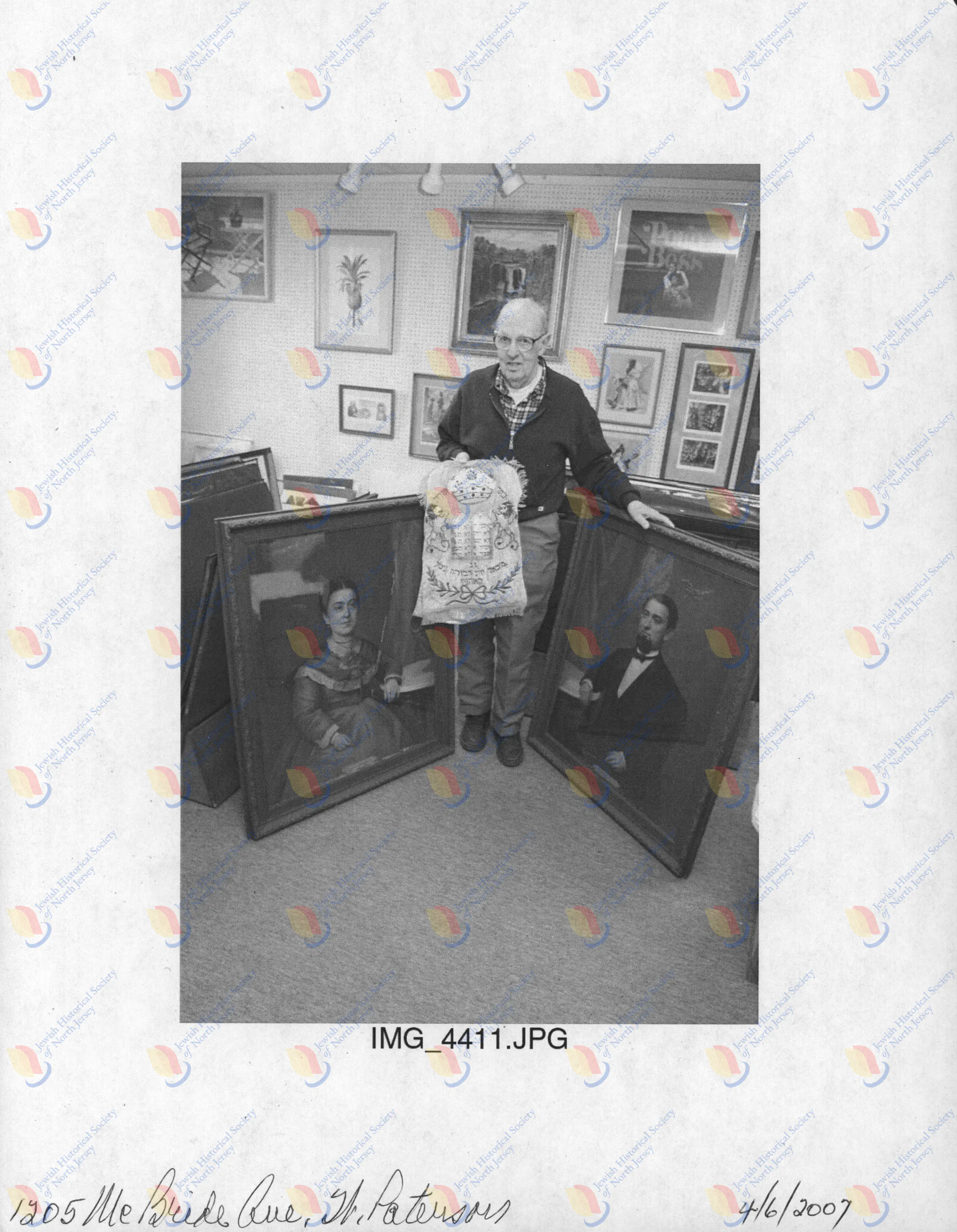 Jerry Nathans with JHSNNJ artifacts